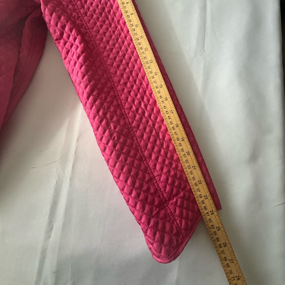 CASUAL IDENTITY PINK QUILTED SNAP FRONT LINED MID LENGTH CLASIC JACkET. SZ XL - Picture 11 of 12